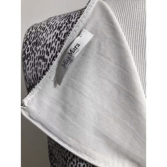 Max Mara MaxMara Asymmetrical Zip Animal Print Ruched Dress Spotted 40 Med - Picture 7 of 8